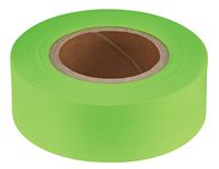 Empire 77-001 Flagging Tape, 200 ft L, 1 in W, Lime Green, Plastic