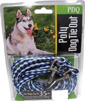 Boss Pet PDQ Q241500099 Pet Tie-Out Belt, Braided, 15 ft L Belt/Cable, Poly, For: Medium Dogs Up to 35 lb