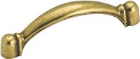 Amerock BP3441BB Cabinet Pull, 3-7/16 in L Handle, 1-1/8 in H Handle, 15/16 in Projection, Zinc, Burnished Brass