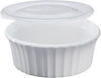 Corningware 1114931 Casserole Dish with Lid, 16 oz Capacity, Ceramic, French White, Dishwasher Safe: Yes