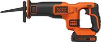 Black+Decker BDCR20C Reciprocating Saw Kit, Battery Included, 20 V, 1.5 Ah, 7/8 in L Stroke, 3000 spm