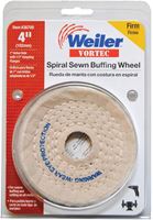 Weiler 36700 Buffing Wheel, 4 in Dia, 3/8 in Thick, 1/2 to 1 in Arbor