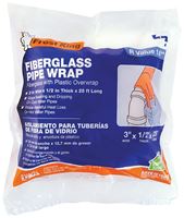 Frost King SP41X Pipe Wrap Kit, 25 ft L, 3 in W, 1/2 in Thick, 1.6 R-Value, Fiberglass