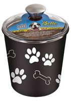 Loving Pets 7481 Pet Treat Canister, Plastic/Stainless Steel, Espresso, 8-1/2 in L, 8-1/2 in H