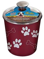 Loving Pets 7480 Pet Treat Canister, Plastic/Stainless Steel, Merlot