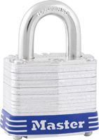 Master Lock 3D Padlock, Keyed Different Key, 9/32 in Dia Shackle, 3/4 in H Shackle, Steel Shackle, Steel Body, Laminated