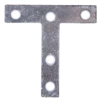 ProSource 22529ZCL T-Plate, 3 in L, 3 in W, 2 mm Thick, Steel, Zinc, Pack of 20