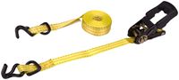 ProSource FH64058 Tie-Down, 1 in W, 16 in L, Yellow, J-Hook End Fitting, Steel End Fitting