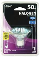 Feit Electric BPEXN-120 Halogen Bulb, 50 W, G8 Lamp Base, MR16 Lamp, 3000 K Color Temp, 3000 hr Average Life, Pack of 6