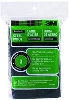 3M 10115 Steel Wool, 4 in L, 2 in W, #3 Grit, Coarse, Black