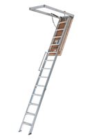 Louisville Everest Series AL258P Attic Ladder, 10 to 12 ft H Ceiling, 25-1/2 x 63 in Ceiling Opening, 13-Step, 350 lb