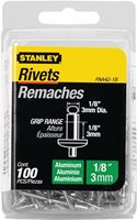 Stanley PAA42-1B Pop Rivet, Reusable, 1-1/2 in L, Aluminum, 100/PK