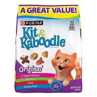 Purina Kit & Kaboodle Original Series 17800140987 Cat Food, Dry, Liver, Ocean Fish, Poultry, 13 lb, Bag