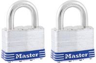 Master Lock 5T Padlock, Keyed Alike Key, 3/8 in Dia Shackle, 1 in H Shackle, Boron Alloy Shackle, Steel Body, Laminated