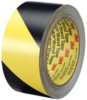 3M 5702 High-Performance, 36 yd L, 2 in W, Vinyl Backing, Black/Yellow