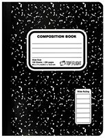 Top Flight MB100 Series 4511923 Marbled Composition Book, 100-Sheet, Sewn Binding, Pack of 6