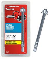 Red Head 12022 Concrete Wedge Anchor, 3/8 in Dia, 5 in L, Steel, Zinc