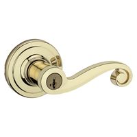 Kwikset Signature Series 740LL3SMTCP Entry Lever, Polished Brass, Zinc, Residential, Re-Key Technology: SmartKey