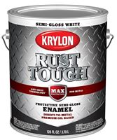 Krylon Rust Tough K09734008 Rust Preventative Paint, Semi-Gloss, White, 1 gal, 400 sq-ft/gal Coverage Area, Pack of 4