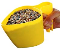 Perky-Pet Scoop N Fill 300-12 Bird Seed Scoop, Plastic, Bright Yellow, For: Bird Feeder