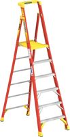 Werner PD6206 Ladder, 6 ft Max Standing H, 300 lb, Type IA Duty Rating, 6-Rung, 3 in D Step, Fiberglass, Yellow