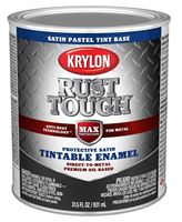 Krylon Rust Tough K09726008 Enamel Paint, Satin Sheen, Pastel Tint, 1 qt, 400 sq-ft/gal Coverage Area, Pack of 2