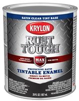 Krylon Rust Tough K09728008 Enamel Paint, Satin Sheen, Clear, 1 qt, 400 sq-ft/gal Coverage Area, Pack of 2