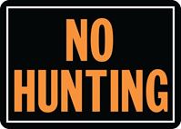 Hy-Ko Hy-Glo Series 806 Identification Sign, No Hunting, Fluorescent Orange Legend, Aluminum, Pack of 12