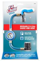 EZ Chill EZC110-4 Gauge and Hose, Reusable, Blue, For: R-134a Sealed and Self-Sealing Cans