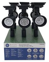 Boston Harbor Solar Spotlight, Ni-Mh Battery, AA Battery, 1-Lamp, Plastic Fixture, Black, Battery Included: Yes, Pack of 6