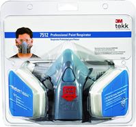 3M TEKK Protection 7512PA1-A/R-7512E Professional Paint Spray Respirator, M Mask, P95 Filter Class, Dual Cartridge