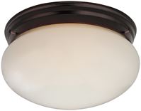 Boston Harbor Two Light Round Ceiling Fixture, 120 V, 60 W, 2-Lamp, A19 or CFL Lamp, Bronze Fixture