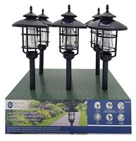 Boston Harbor Solar Stake Light w/LED Filament, Ni-Mh Battery, AA Battery, 1-Lamp, Black, Battery Included: Yes, Pack of 6