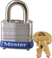 Master Lock 7D Padlock, Keyed Different Key, 3/16 in Dia Shackle, 9/16 in H Shackle, Steel Shackle, Steel Body