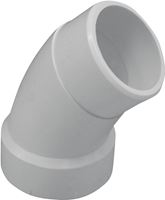 Canplas 192406 Sanitary Street Pipe Elbow, 6 in, Spigot x Hub, 45 deg Angle, PVC, White