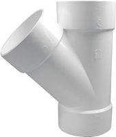 Canplas 192306 Pipe Wye, 6 in, Hub, PVC, White, SCH 40 Schedule