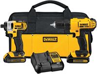 DEWALT DCK240C2 Combination Tool Kit, Battery Included, 1.3 Ah, 20 V, Lithium-Ion