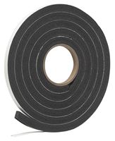 Frost King R930H Weatherseal Tape, 1/2 in W, 10 ft L, 9/16 in Thick, Rubber Foam, Black