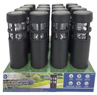 Boston Harbor Solar Bollard Light Plastic Black, Ni-Mh Battery, AA Battery, 1-Lamp, Plastic Fixture, Black, Pack of 16