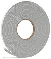 Frost King V444H Foam Tape, 3/8 in W, 17 ft L, 1/4 in Thick, Vinyl, Gray