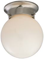 Boston Harbor Single Light Ceiling Fixture, 120 V, 60 W, 1-Lamp, A19 or CFL Lamp, Brushed Nickel Fixture