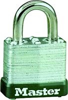 Master Lock 105D Padlock, Keyed Different Key, 3/16 in Dia Shackle, Steel Shackle, Steel Body, 1-1/8 in W Body