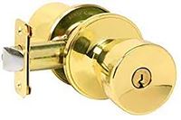 Dexter J Series J54VBYR605 Entry Knob, Knob Handle, Bright Brass, Metal, C Keyway, Re-Key Technology: Traditional