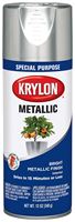 Krylon K01401777 Metallic Spray Paint, Metallic, Bright Silver, 11 oz, Can