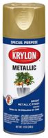 Krylon K01701A77 Metallic Spray Paint, Metallic, Bright Gold, 11 oz, Can