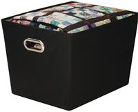 Honey-Can-Do SFT-03073 Storage Bin with Handle, Polyester, Black, 18-1/2 in L, 17.4 in W, 12.6 in H, Pack of 8