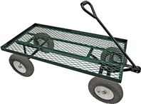 Landscapers Select YTL22115 Garden Cart, 1200 lb, Steel Deck, 4-Wheel, 13 in Wheel, Pneumatic Wheel, Green