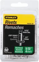 Stanley PAA58-5B Pop Rivet, Reusable, Aluminum, 50/PK