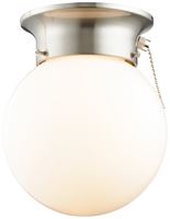 Boston Harbor F3015-3375-BN Ceiling Light Fixture, 0.5 A, 120 V, 60 W, 1-Lamp, A19 or CFL Lamp, Metal Fixture