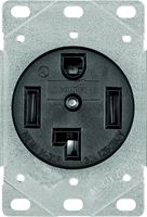 Eaton Cooper Wiring 1257-SP Power Receptacle, 3 -Pole, 125/250 V, 30 A, NEMA: NEMA 14-30R, Black